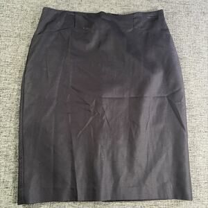 Van Heusen Skirt Womens 12 Black Stretch Straight Pencil Wrap Business Career